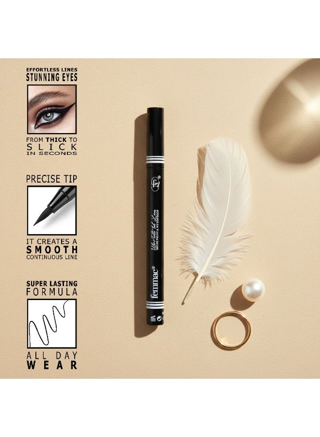FEMMAC Ulti Matte Ink Liner – Smudge Proof & Waterproof Liquid Eyeliner | Intense Black Matte | Precision Tip | Long-Lasting Wear - Image 4